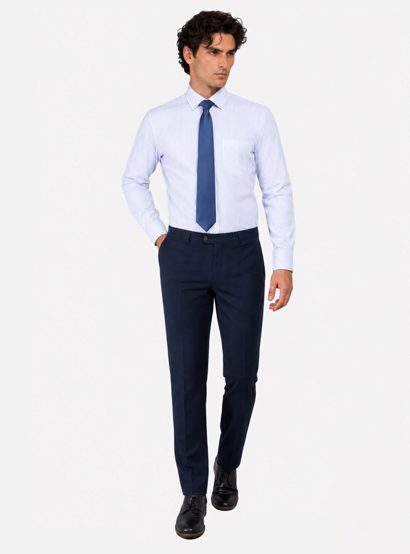 CAMISA FORMAL RAYAS SLIM FIT AZUL ARROW - 4