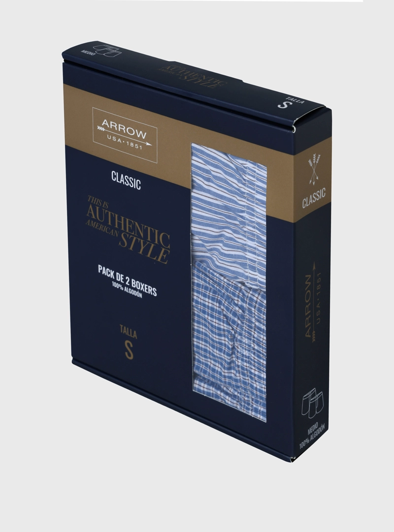 BOXER 2 UNIDADES CLASSIC MEDIO AZUL ARROW - 5