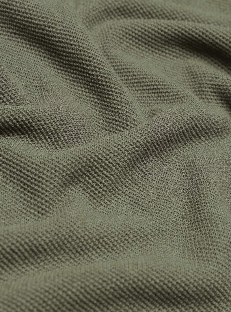 POLERA TEJIDA LINO-ALGODON REGULAR FIT VERDE ARROW - 5