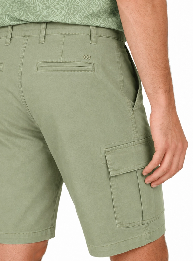 BERMUDA CARGO SPANDEX REGULAR FIT VERDE ARROW - 3