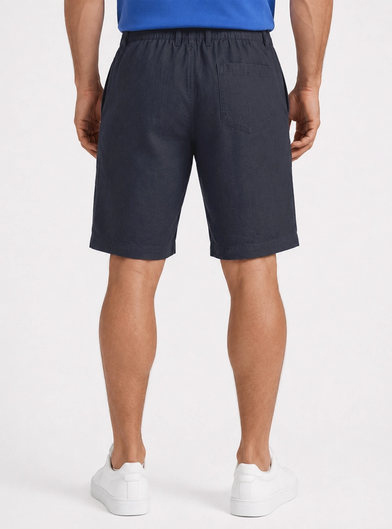 BERMUDA LINO ALGODON REGULAR FIT AZUL MARINO ARROW - 2