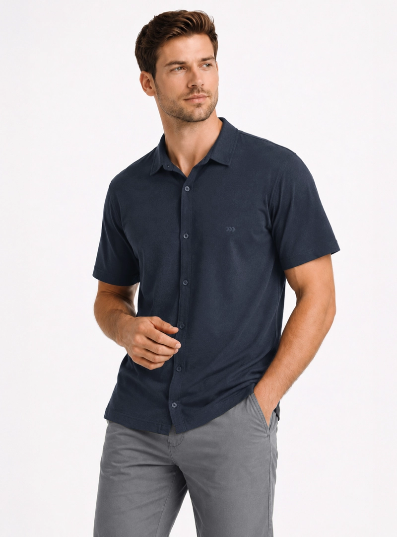 POLERA ABOTONADA REGULAR FIT AZUL MARINO ARROW - 1