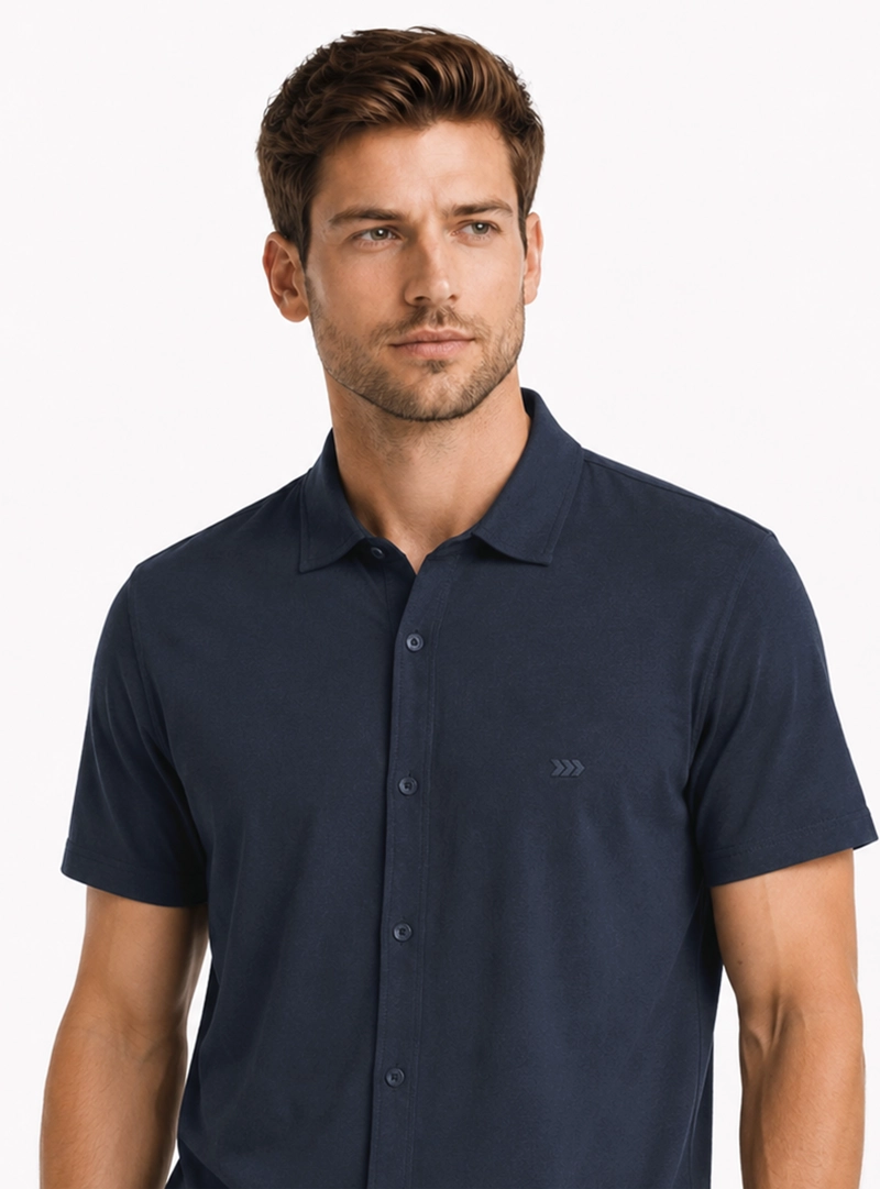 POLERA ABOTONADA REGULAR FIT AZUL MARINO ARROW - 3