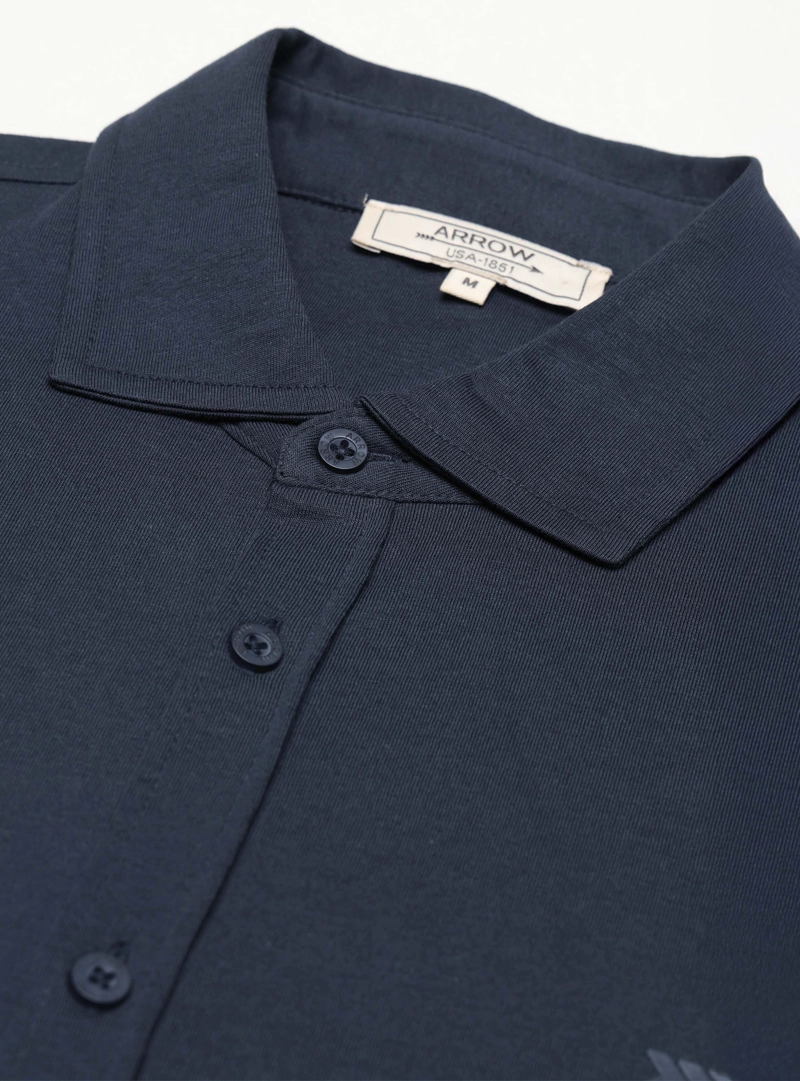 POLERA ABOTONADA REGULAR FIT AZUL MARINO ARROW - 5