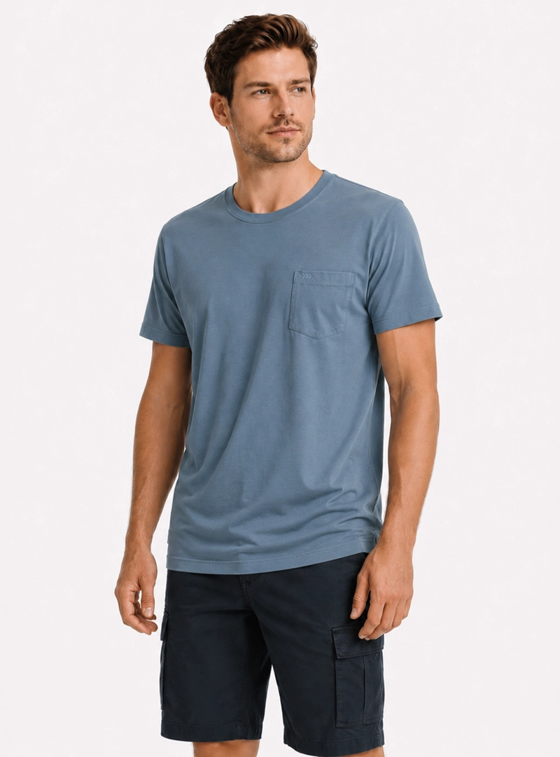 POLERA ALGODON LISA REGULAR FIT DENIM ARROW - 1