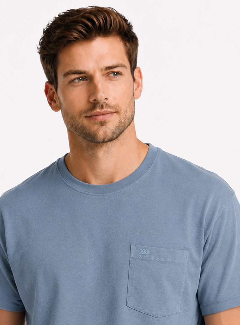 POLERA ALGODON LISA REGULAR FIT DENIM ARROW - 3
