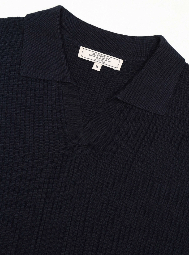 POLERA TEJIDA REGULAR FIT AZUL MARINO ARROW - 5