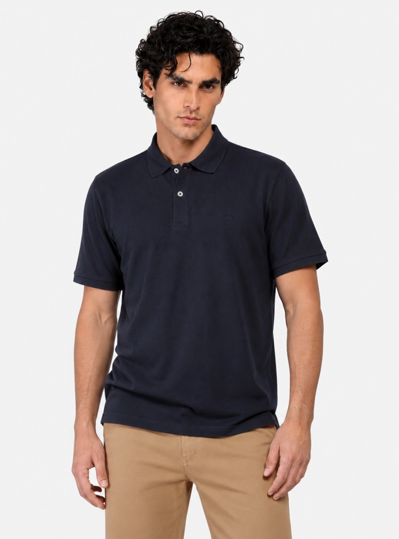 POLERA PIQUE REGULAR FIT AZUL MARINO ARROW - 1