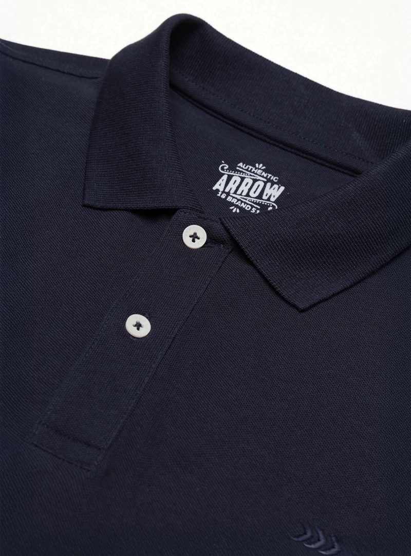POLERA PIQUE REGULAR FIT AZUL MARINO ARROW - 5