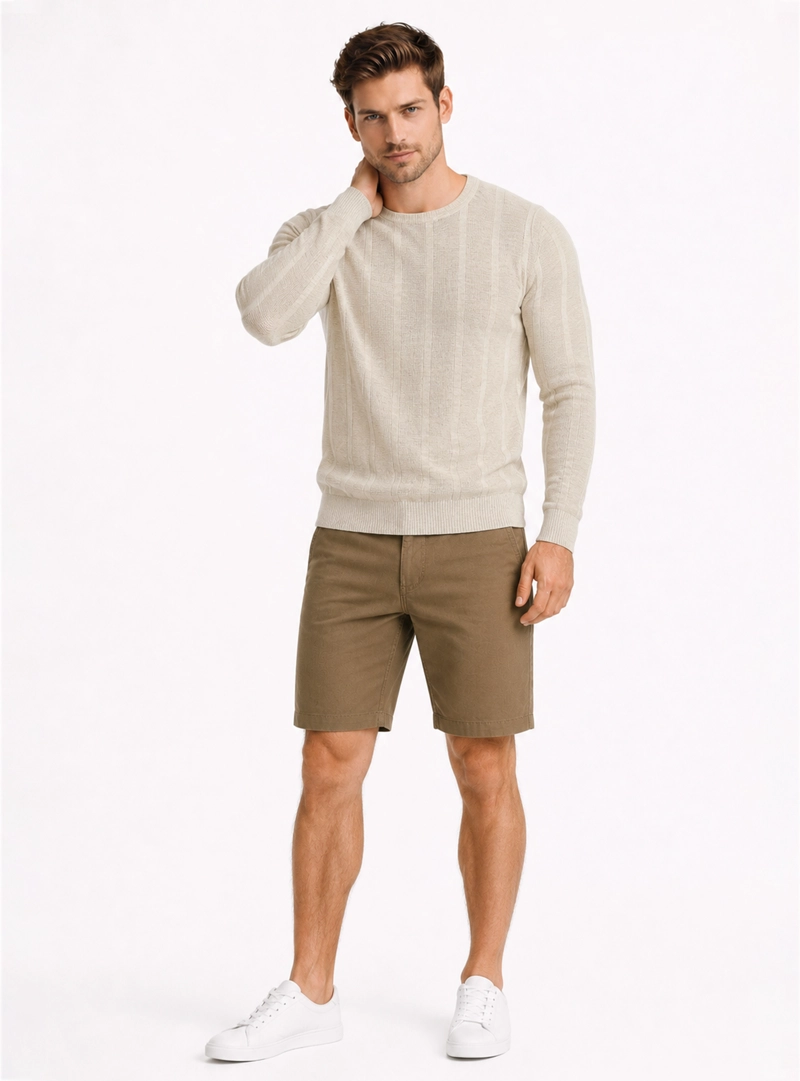 BERMUDA LISA SPANDEX REGULAR FIT CAFE  ARROW - 4