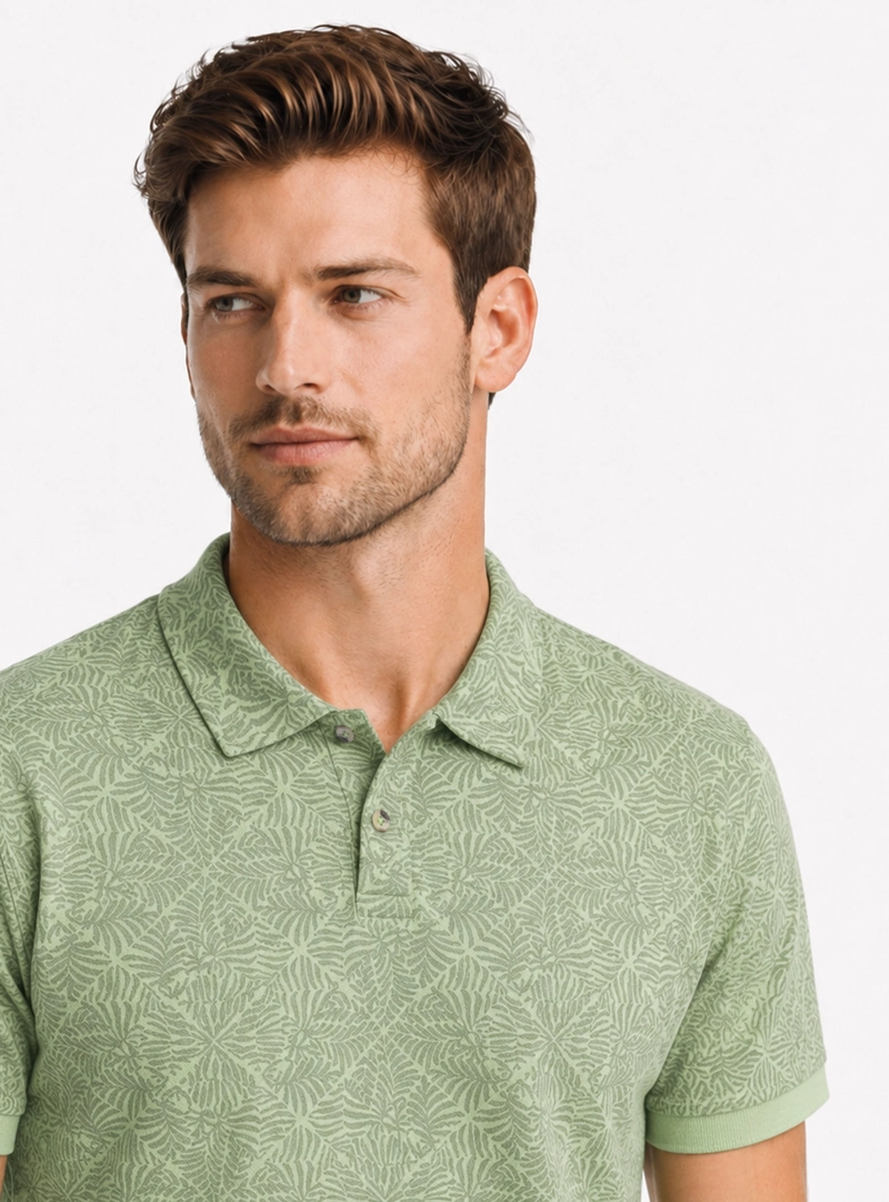 POLERA PRINT PIQUE REGULAR FIT VERDE ARROW - 3