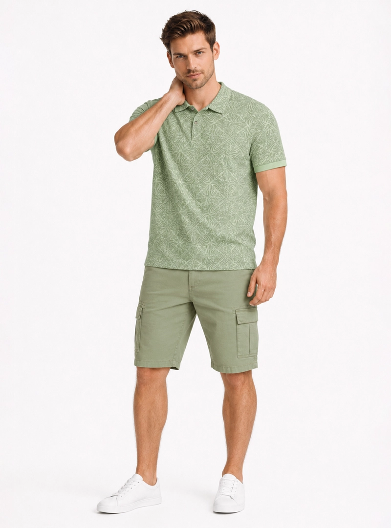 POLERA PRINT PIQUE REGULAR FIT VERDE ARROW - 4