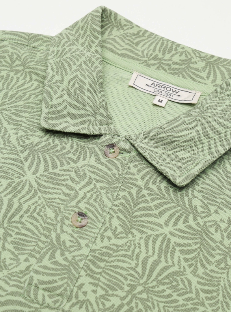 POLERA PRINT PIQUE REGULAR FIT VERDE ARROW - 5