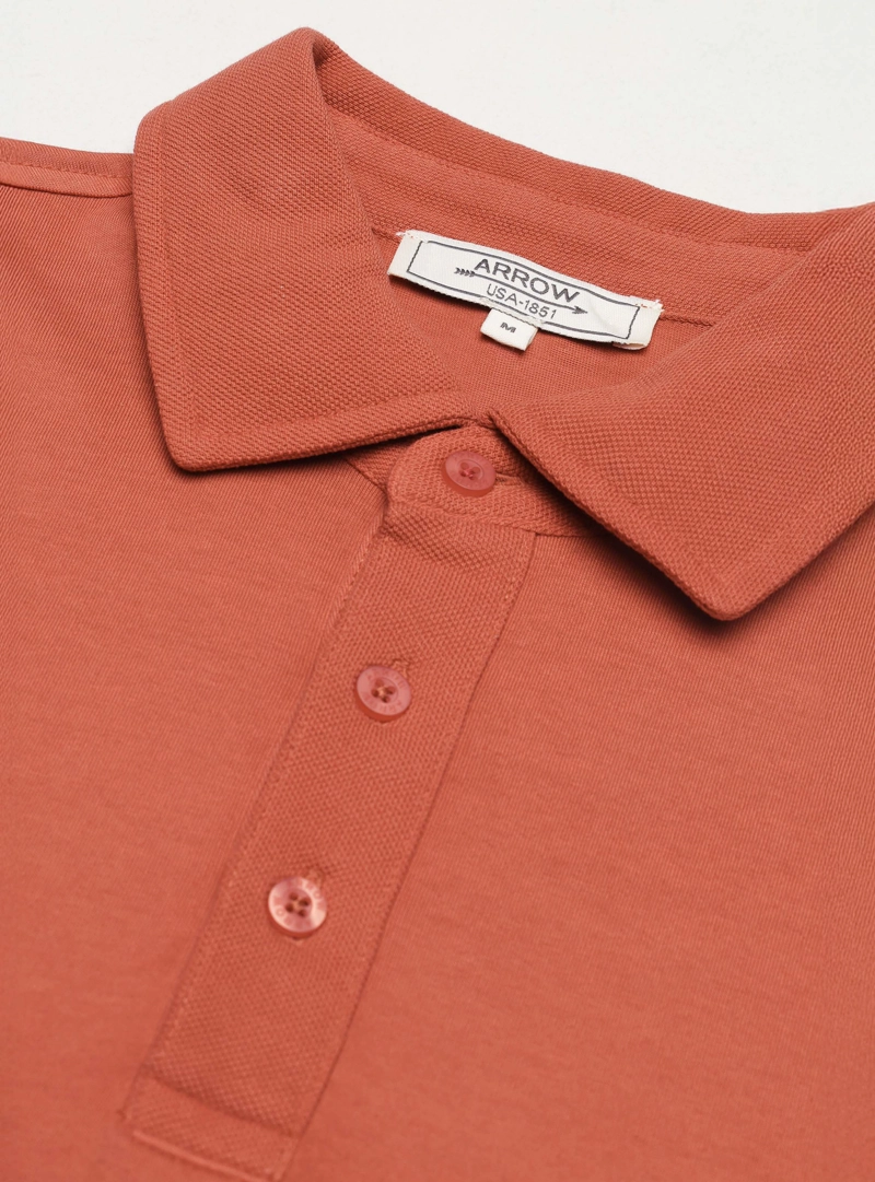 POLERA STONE WASH REGULAR FIT TERRACOTA ARROW - 5