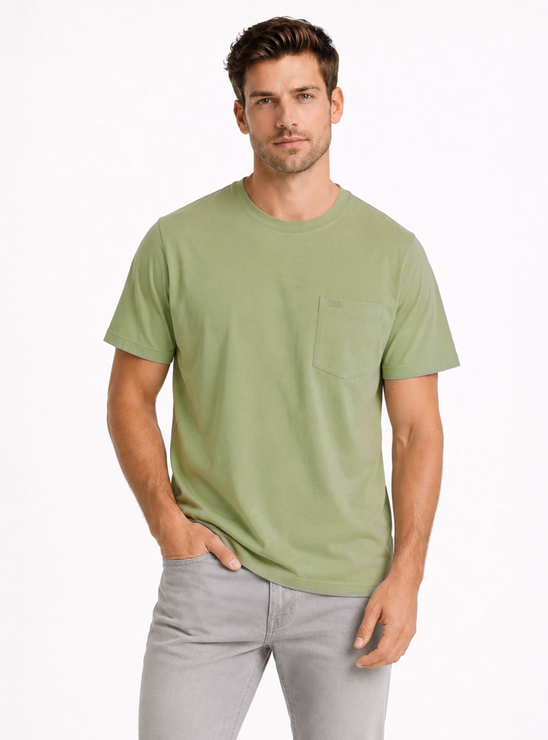 POLERA ALGODON LISA REGULAR FIT VERDE ARROW - 1
