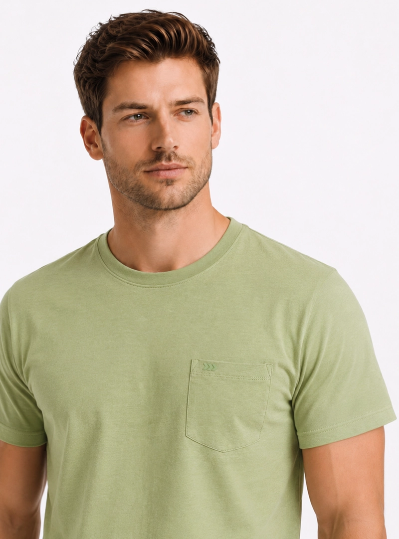 POLERA ALGODON LISA REGULAR FIT VERDE ARROW - 3