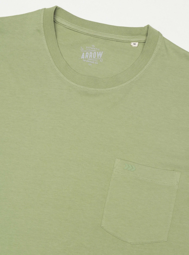 POLERA ALGODON LISA REGULAR FIT VERDE ARROW - 5