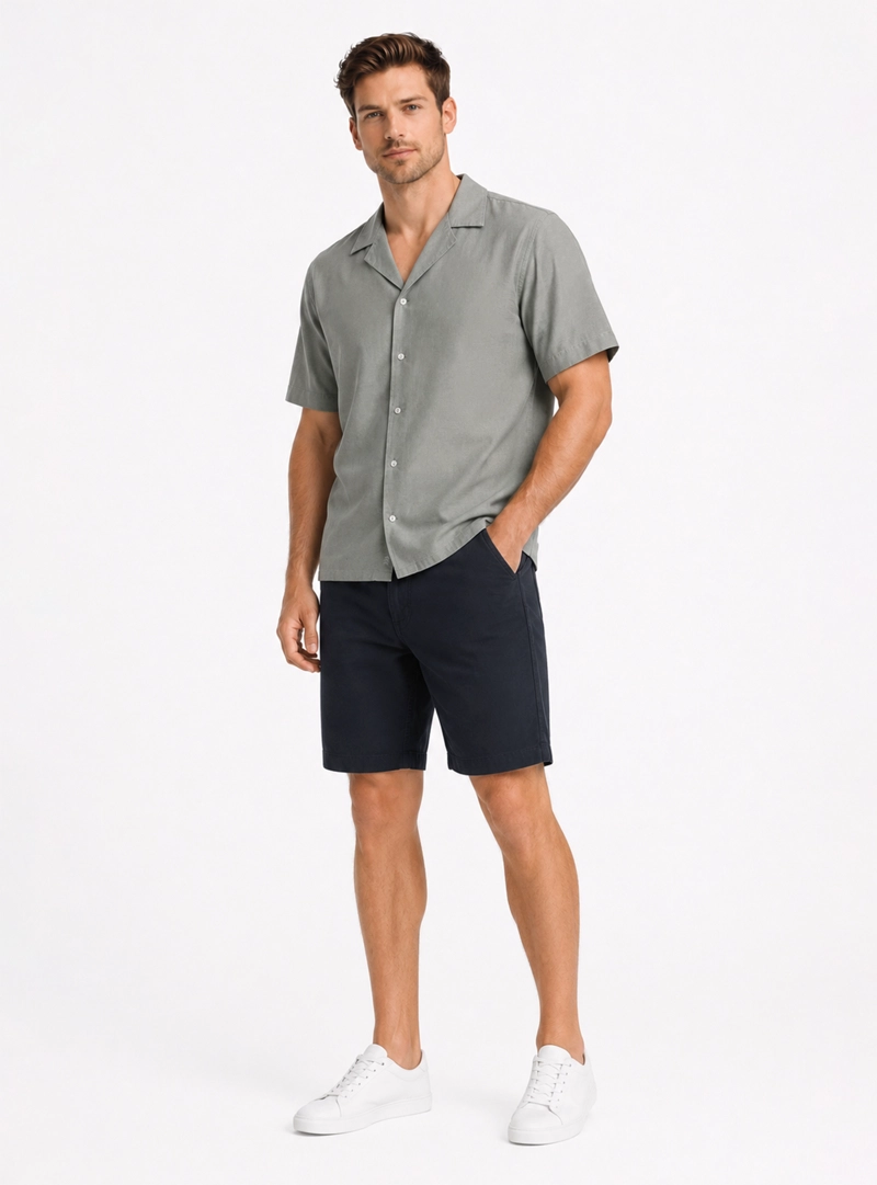 CAMISA LYOCELL LINO REGULAR FIT VERDE ARROW - 4