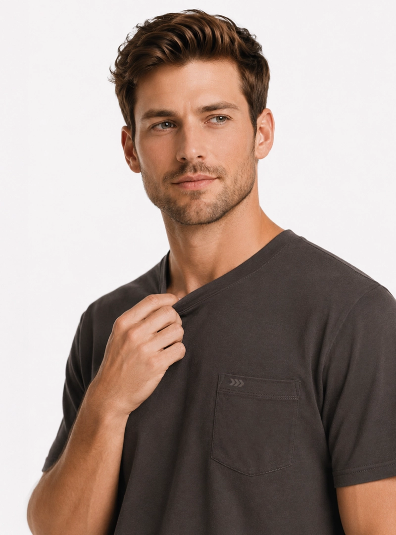POLERA ALGODON LISA REGULAR FIT CAFE  ARROW - 3