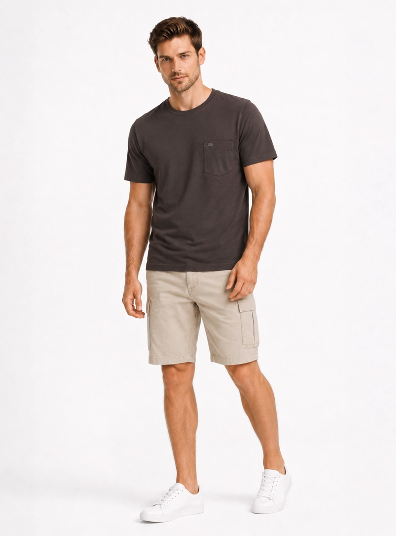 POLERA ALGODON LISA REGULAR FIT CAFE  ARROW - 4