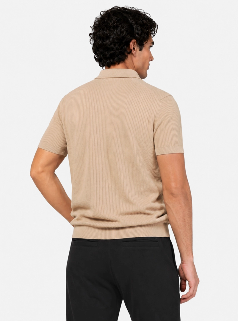 POLERA TEJIDA REGULAR FIT BEIGE ARROW - 2