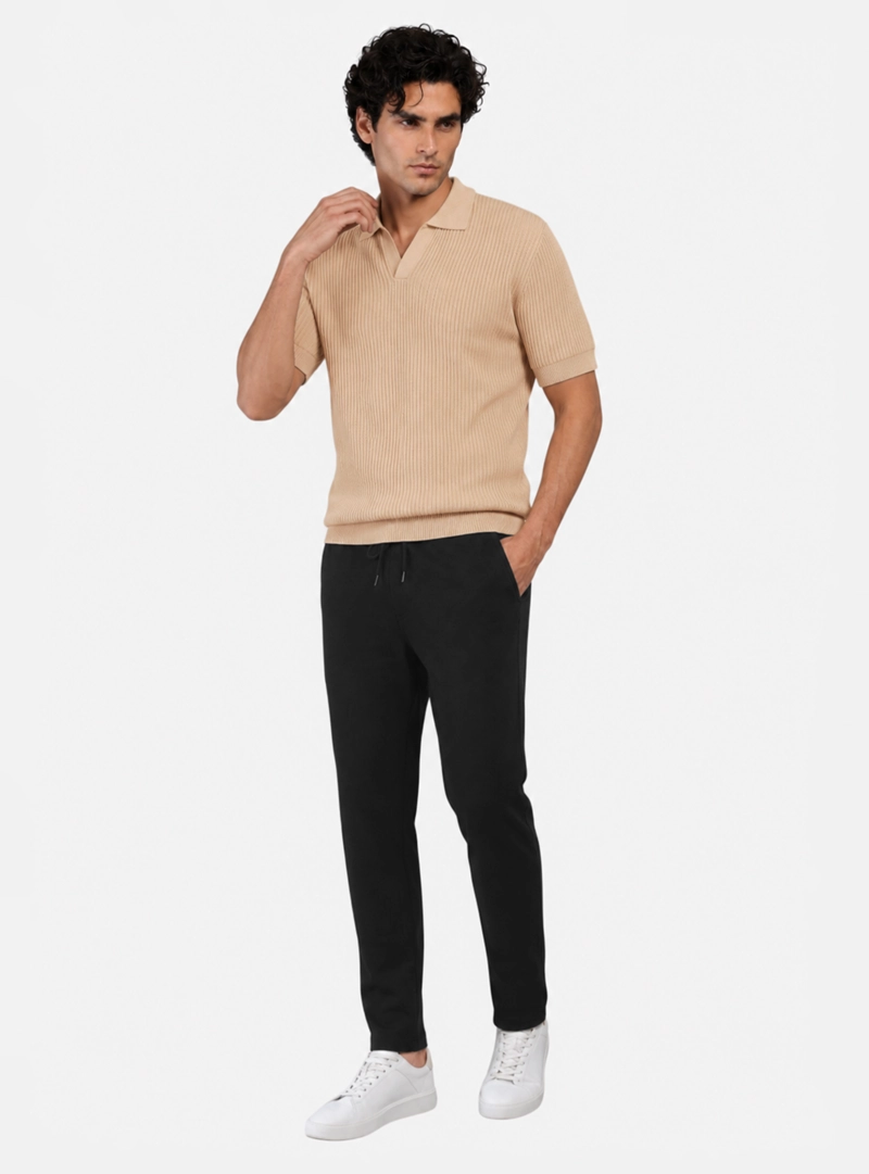 POLERA TEJIDA REGULAR FIT BEIGE ARROW - 4