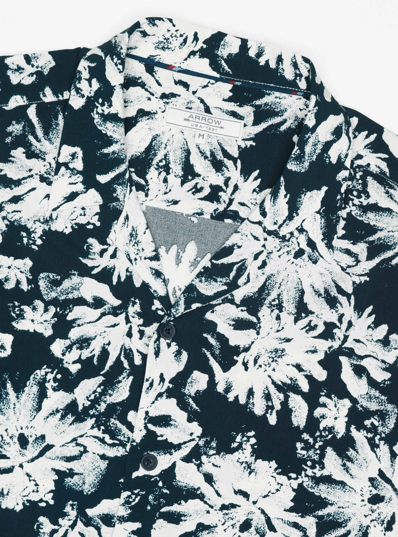 CAMISA ALGODON PRINT REGULAR FIT AZUL MARINO ARROW - 5