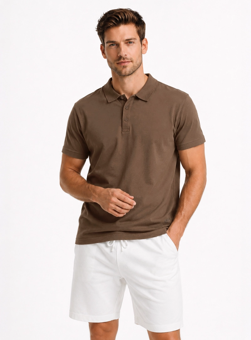 POLERA STONE WASH REGULAR FIT CAFE  ARROW - 1