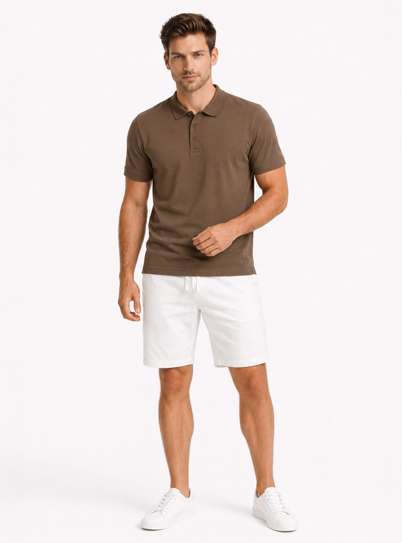 POLERA STONE WASH REGULAR FIT CAFE  ARROW - 4
