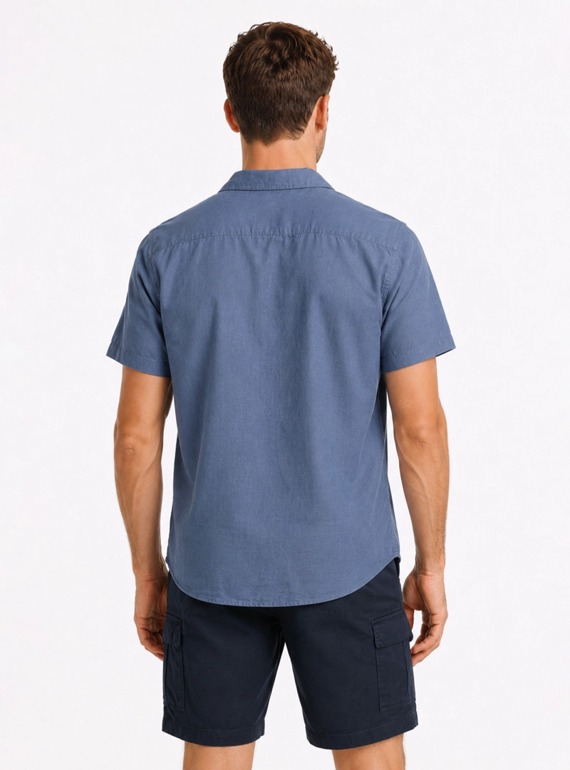 CAMISA LYOCELL LINO REGULAR FIT AZUL ARROW - 2