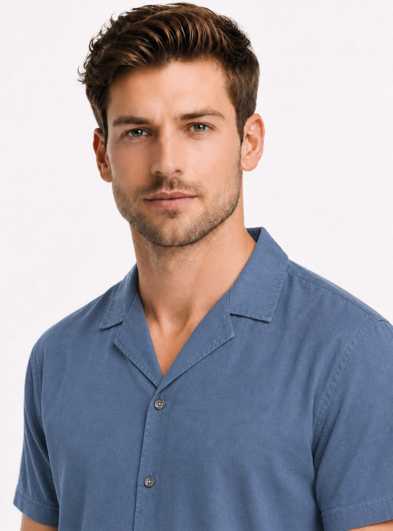 CAMISA LYOCELL LINO REGULAR FIT AZUL ARROW - 3