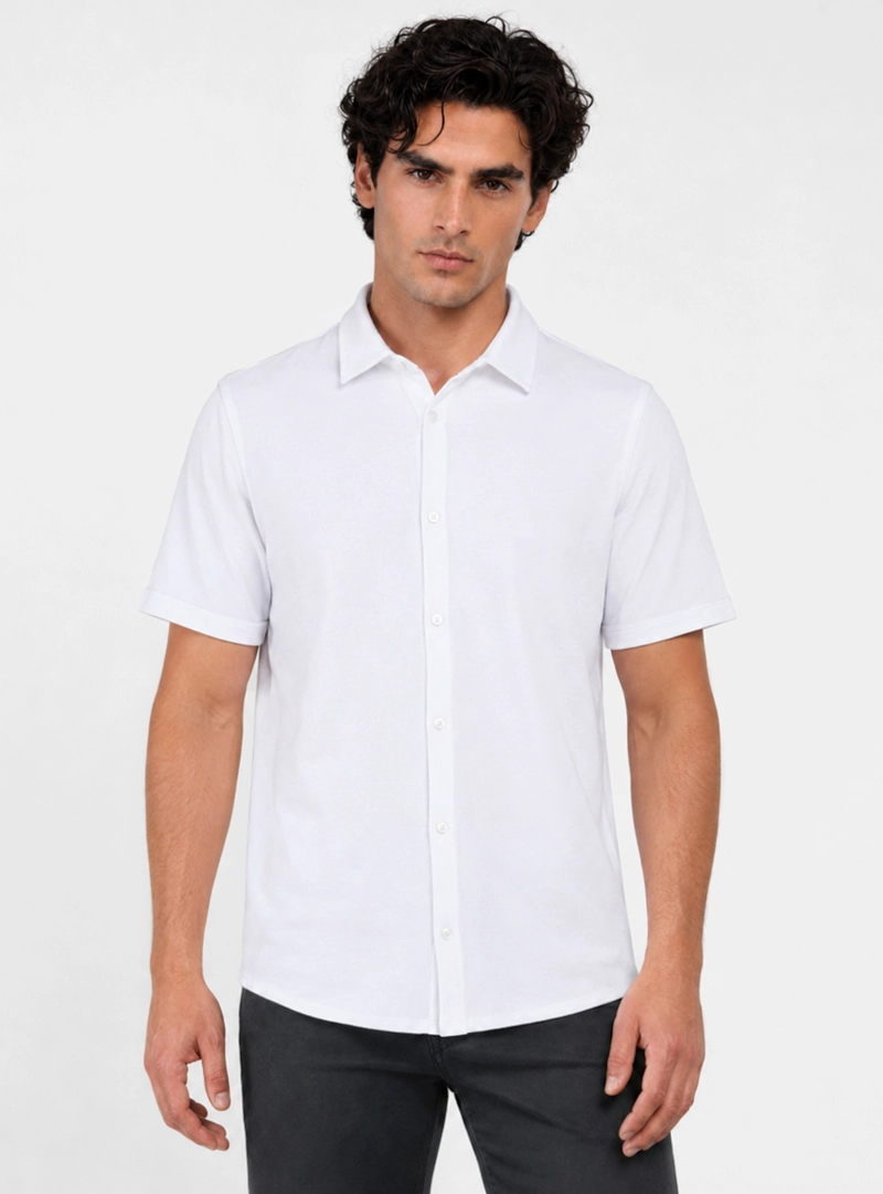 CAMISA PIQUE SPANDEX REGULAR FIT BLANCO ARROW - 1