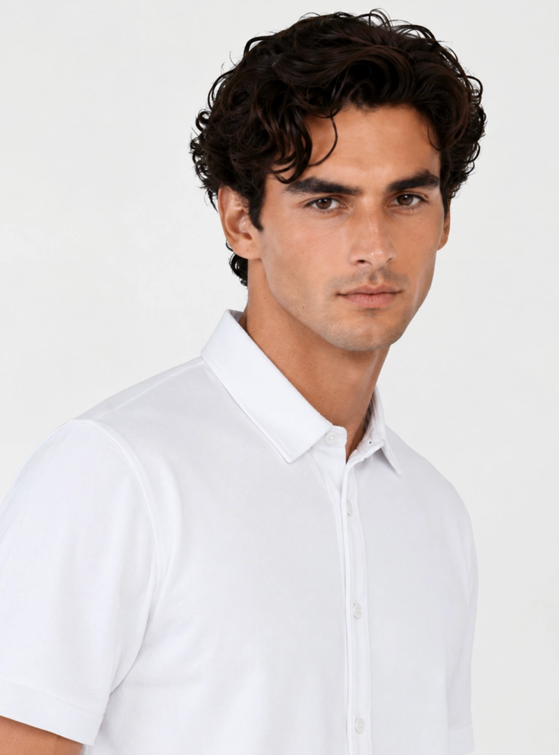 CAMISA PIQUE SPANDEX REGULAR FIT BLANCO ARROW - 3