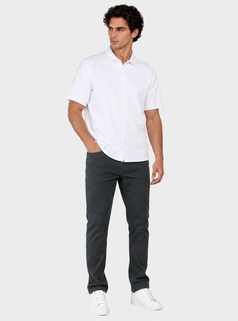 CAMISA PIQUE SPANDEX REGULAR FIT BLANCO ARROW - 4