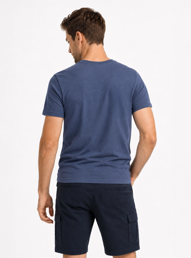 POLERA ALGODON LISA REGULAR FIT AZUL ARROW - 2