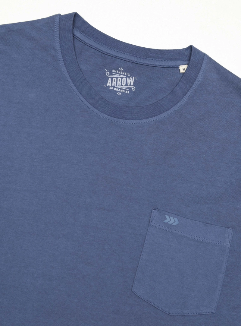 POLERA ALGODON LISA REGULAR FIT AZUL ARROW - 5