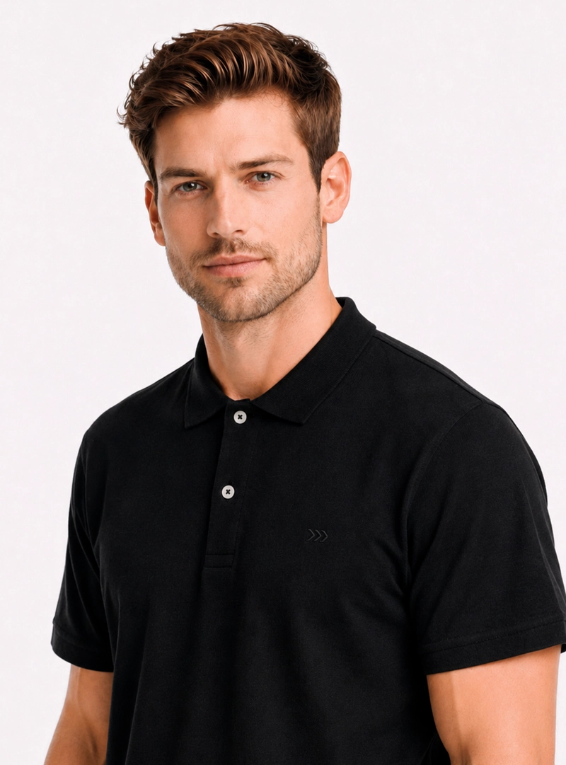 POLERA PIQUE REGULAR FIT NEGRO ARROW - 3