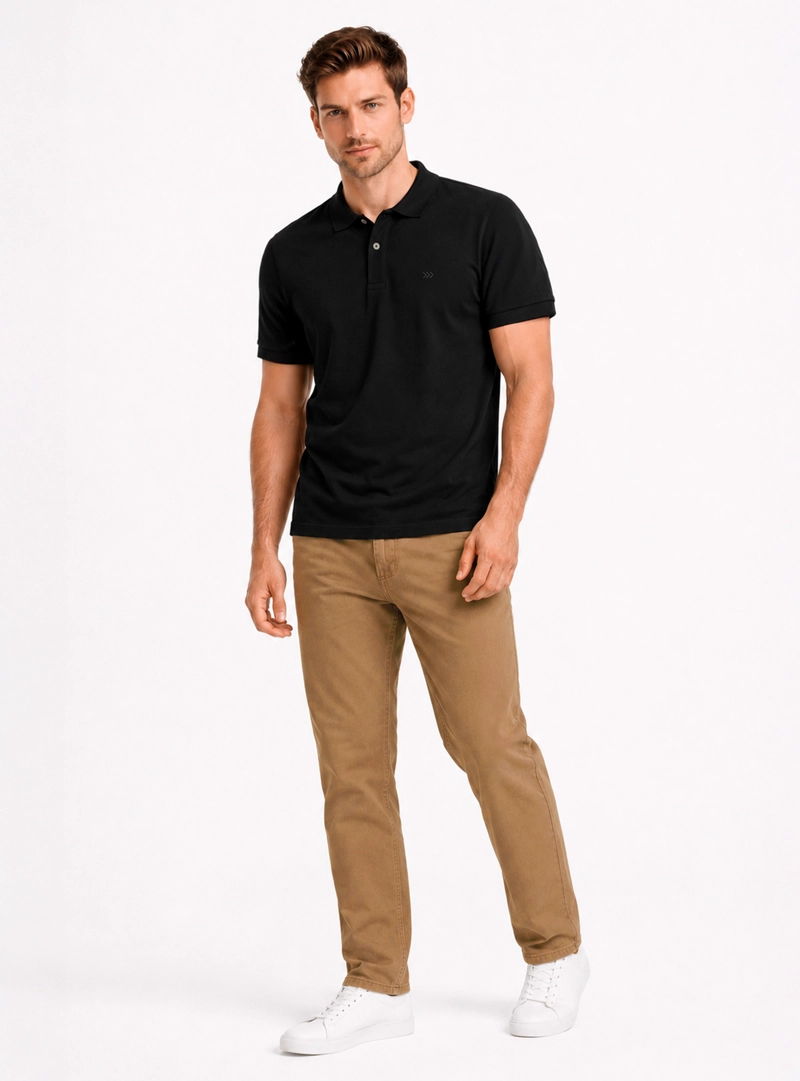 POLERA PIQUE REGULAR FIT NEGRO ARROW - 4