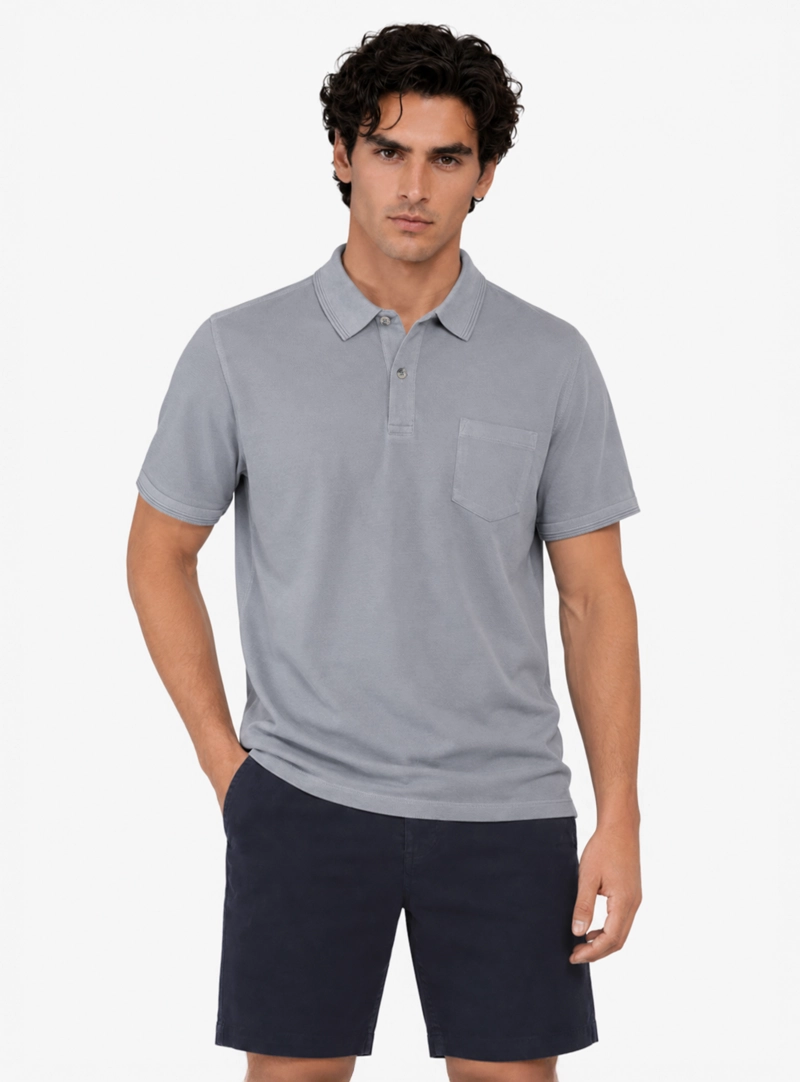 POLERA STONE WASH REGULAR FIT GRIS ARROW - 1