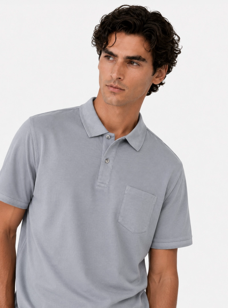 POLERA STONE WASH REGULAR FIT GRIS ARROW - 3