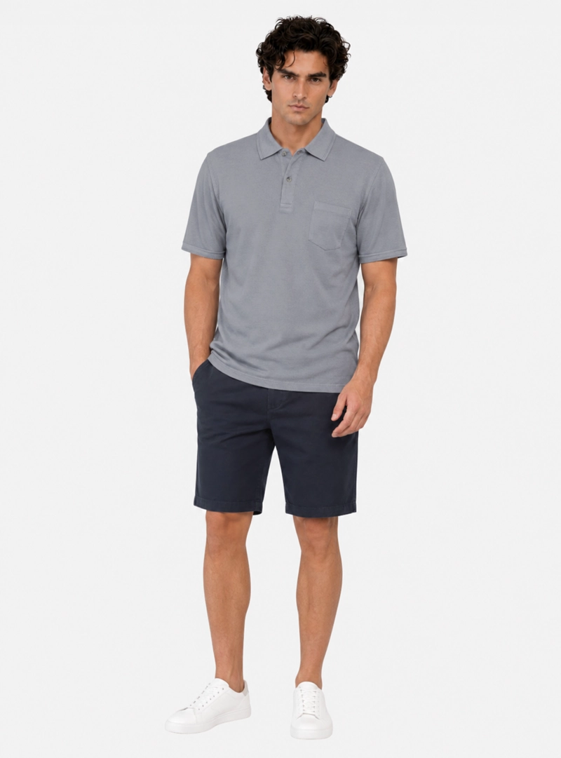 POLERA STONE WASH REGULAR FIT GRIS ARROW - 4