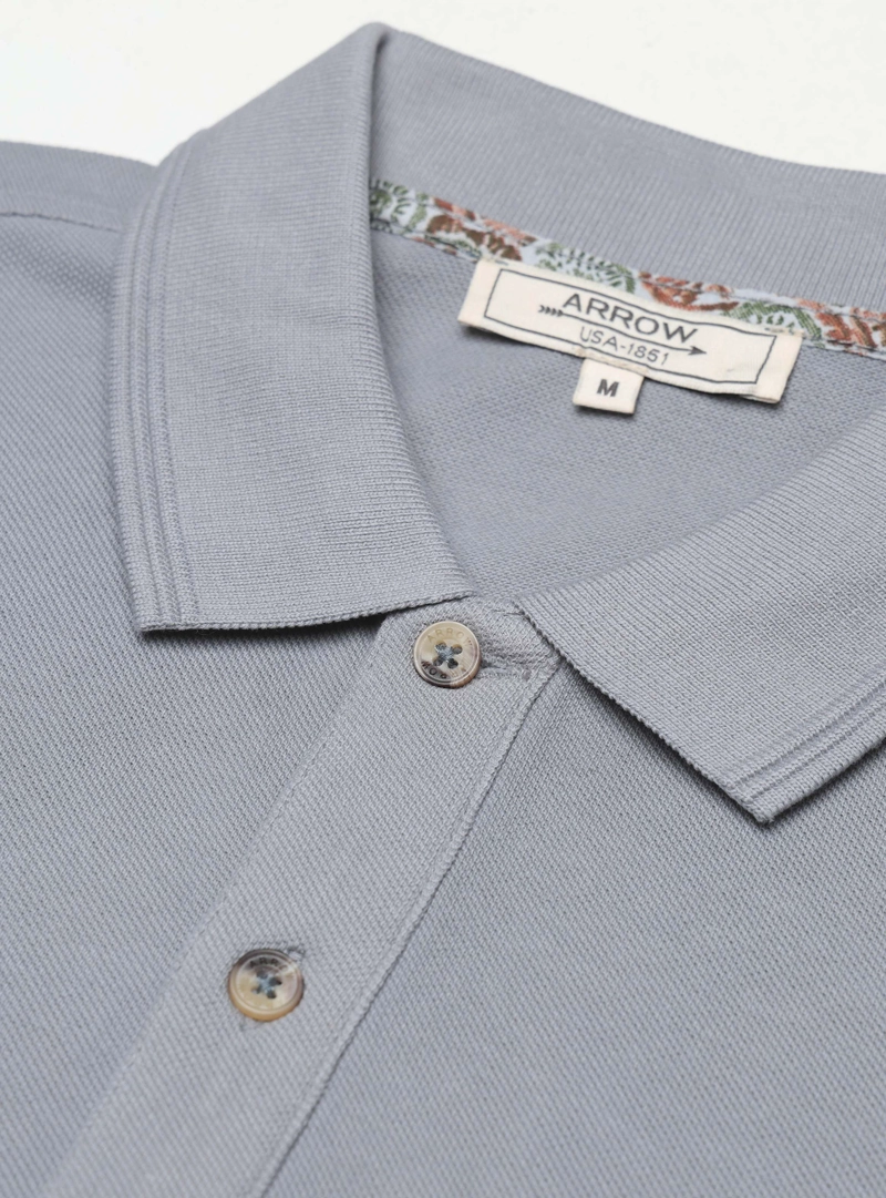 POLERA STONE WASH REGULAR FIT GRIS ARROW - 5