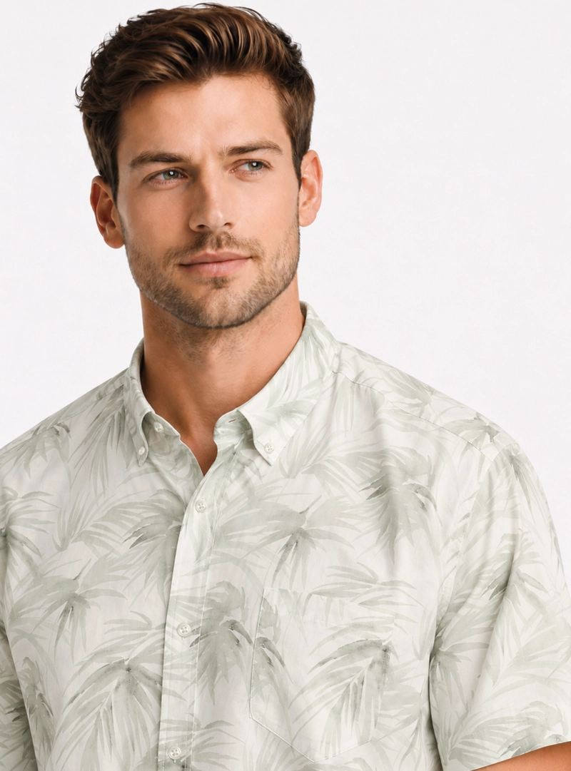 CAMISA PRINT SPANDEX REGULAR FIT BEIGE ARROW - 3