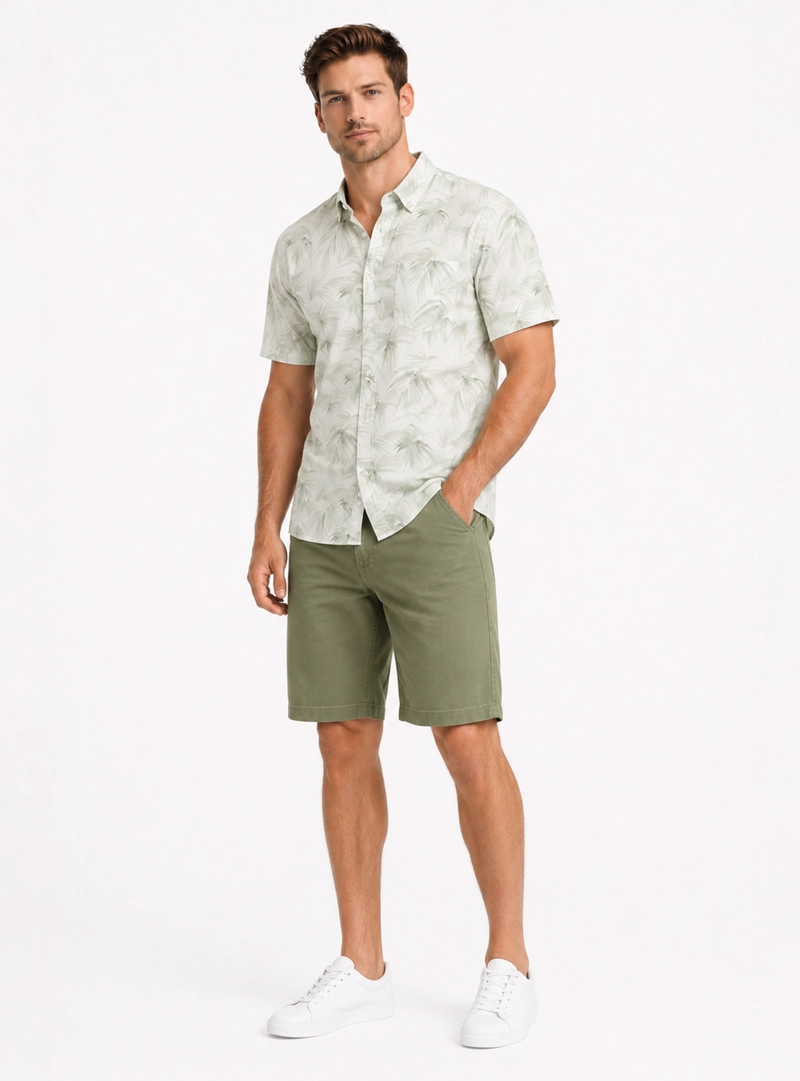 CAMISA PRINT SPANDEX REGULAR FIT BEIGE ARROW - 4