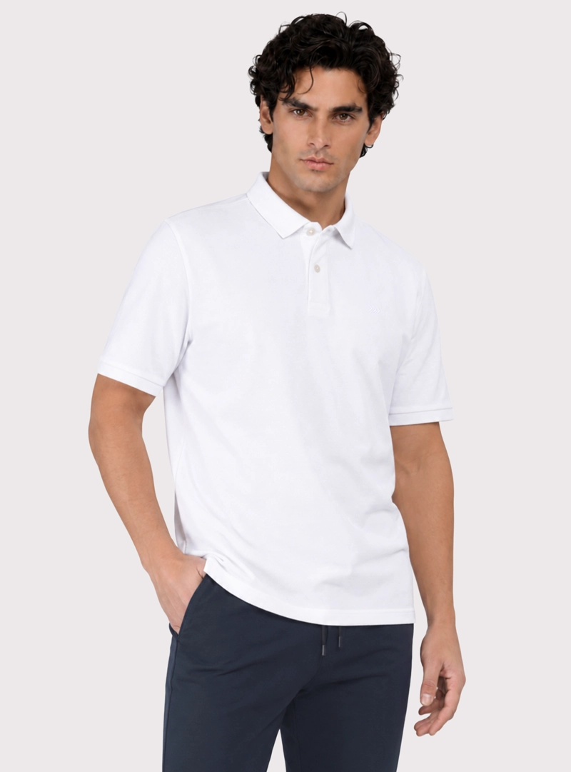 POLERA PIQUE REGULAR FIT BLANCO ARROW - 1