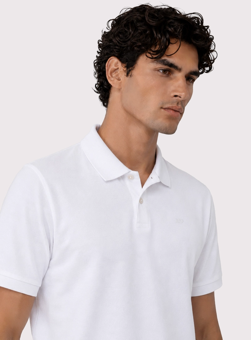 POLERA PIQUE REGULAR FIT BLANCO ARROW - 3