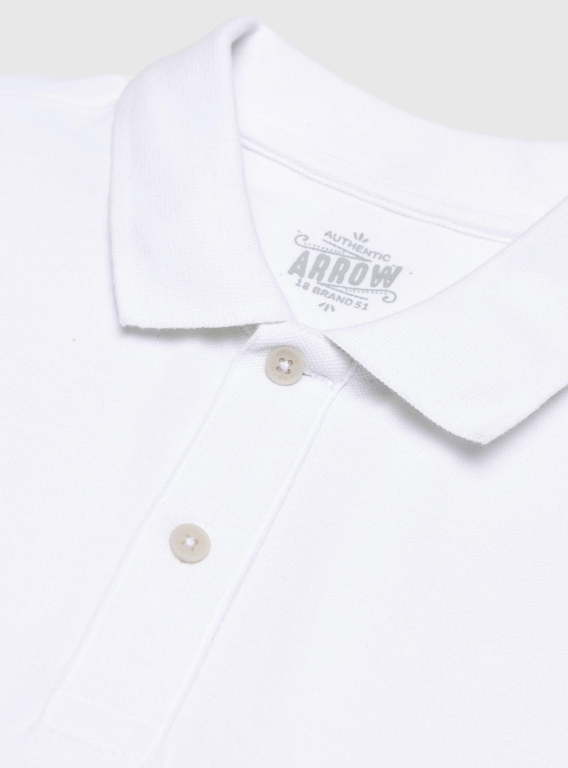 POLERA PIQUE REGULAR FIT BLANCO ARROW - 5