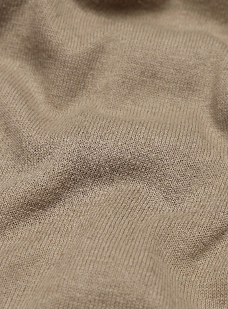 POLERA TEJIDA LINO-ALGODON REGULAR FIT CAFE  ARROW - 5