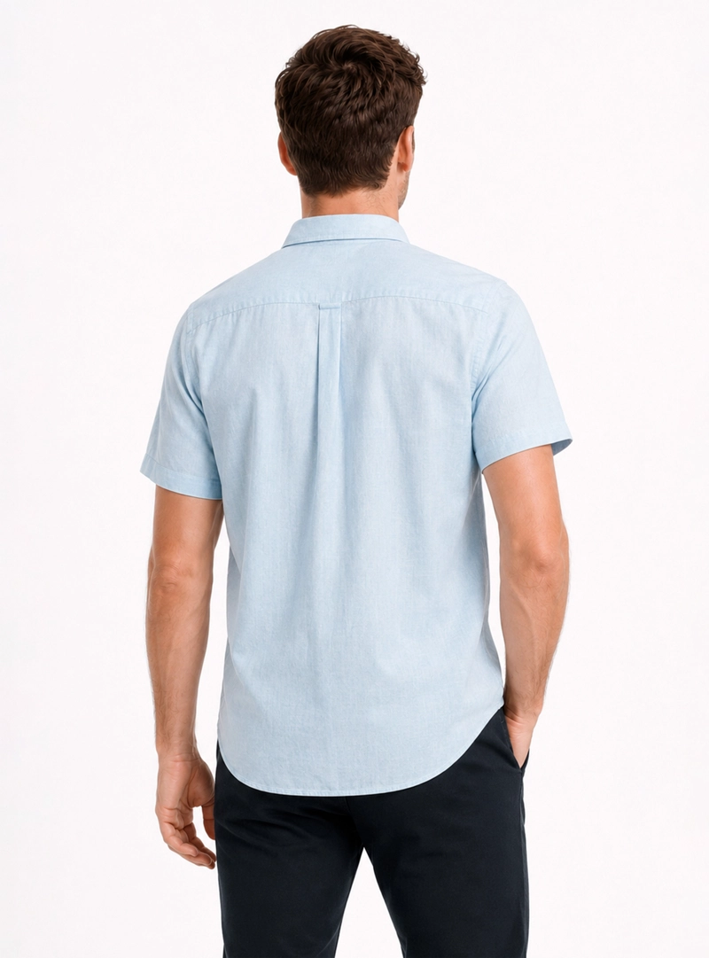CAMISA LINO ALGODON REGULAR FIT CELESTE ARROW - 2