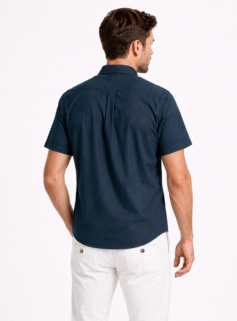 CAMISA LINO ALGODON REGULAR FIT AZUL ARROW - 2